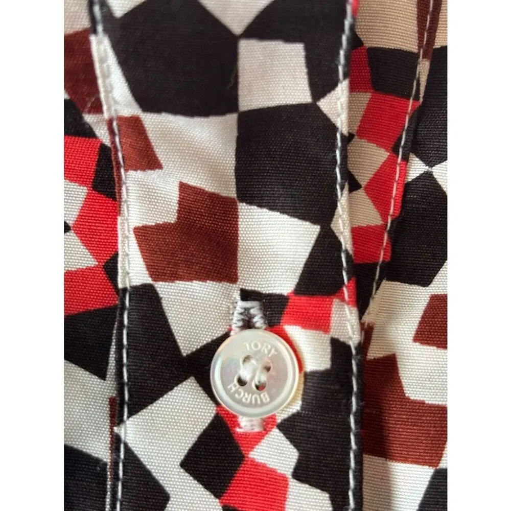 Tory Burch Brown Knit Midi Dress with Printed Puff-Sleeve Blouse